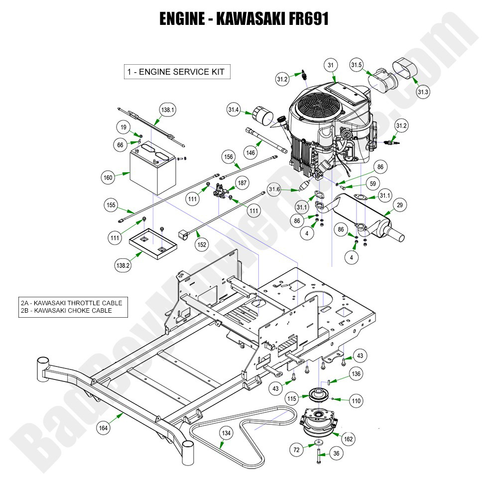 3270 - Bad Boy Mower Parts Lookup > 2023 > ZT Avenger > Engine - Kawasaki FR691